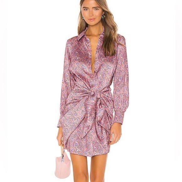 Cinq a Sept Gaby Dress in Psychadelic Paisley in Tea Rose Multi Sz. 0 Sz. XS NWT - Picture 1 of 14